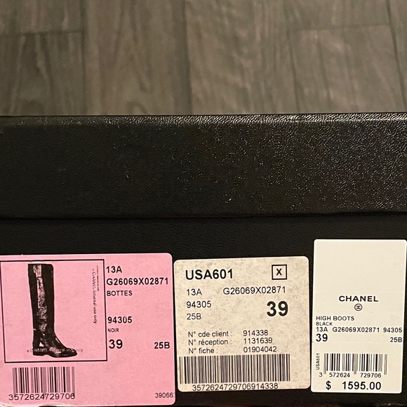 Chanel CC Black Riding High Boots size 39 - Picture 15 of 16